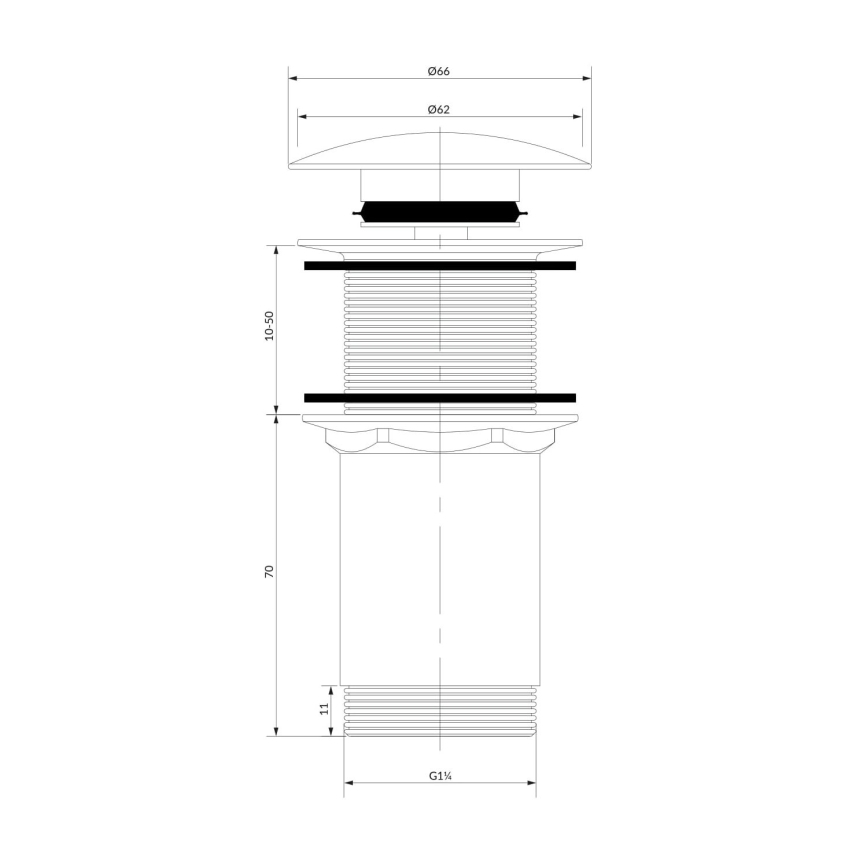 OMNIRES A716CR - Izlietnes noteka CLICK-CLACK d. 6,6 cm spīdīgi hromēts