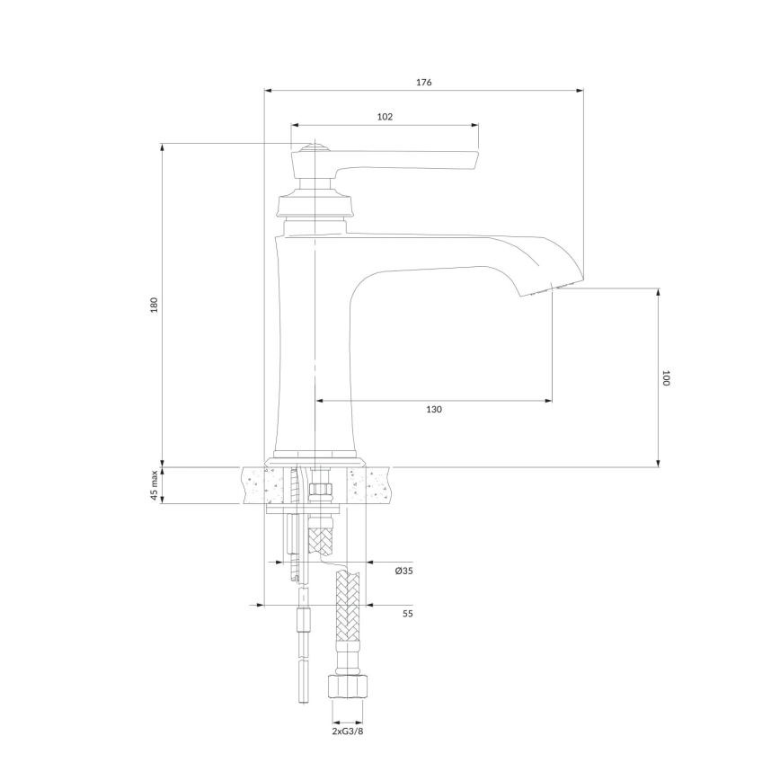 OMNIRES AM5210CR - Izlietnes krāns ARMANCE 18 cm spīdīgi hromēts