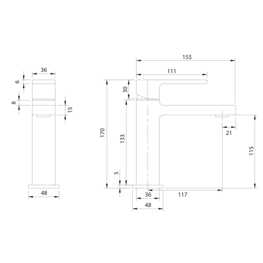 OMNIRES BA7810CR - Izlietnes jaucējkrāns BARETTI, 17 cm, spīdīgs hroms