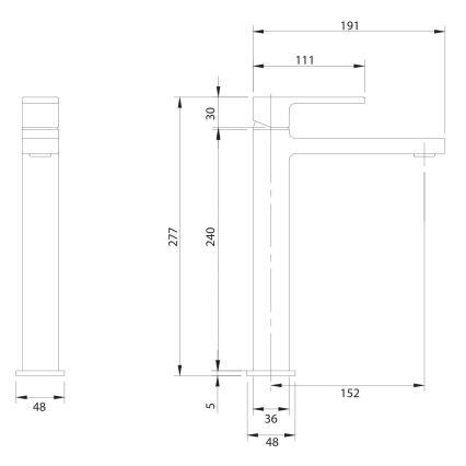 OMNIRES BA7812BL - Izlietnes jaucējkrāns BARETTI 27,7 cm matēts melns