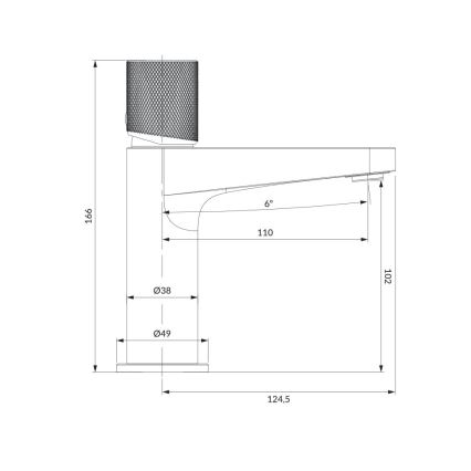OMNIRES CT8010GLB - Izlietnes krāns CONTOUR 16,6 cm zeme zelta