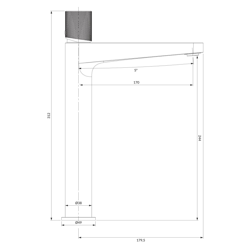 OMNIRES CT8012AT - Izlietnes jaucējkrāns CONTOUR 31,2 cm sukots antracīts