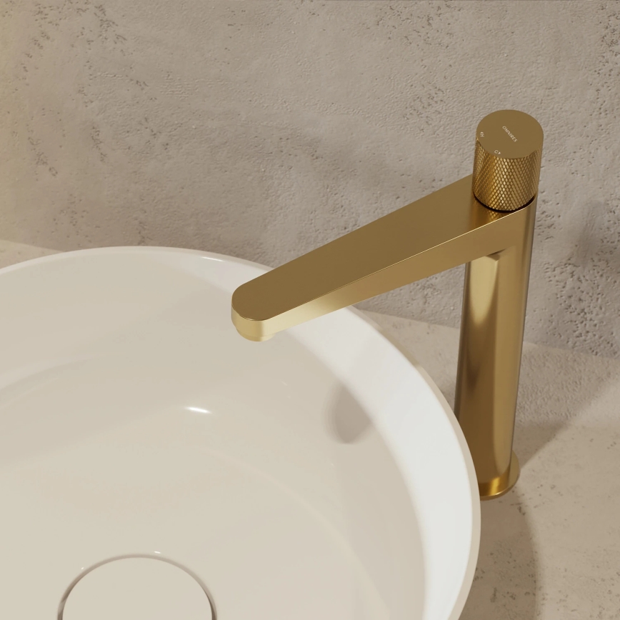 OMNIRES CT8012GLB - Izlietnes krāns CONTOUR 31,2 cm zeme zelta
