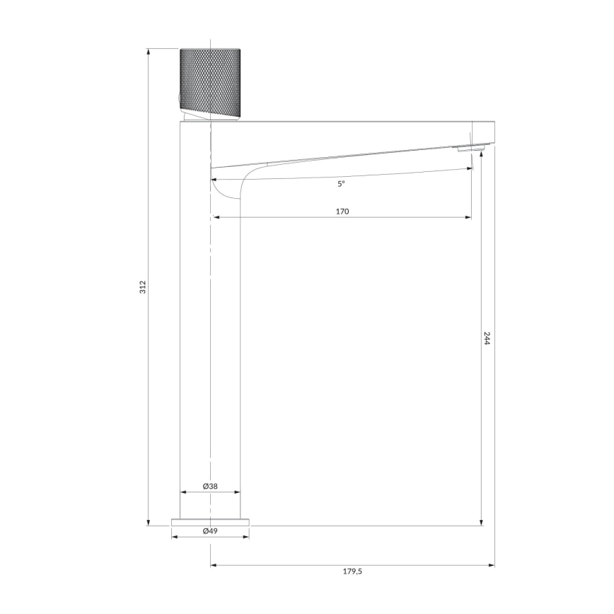 OMNIRES CT8012GLB - Izlietnes krāns CONTOUR 31,2 cm zeme zelta