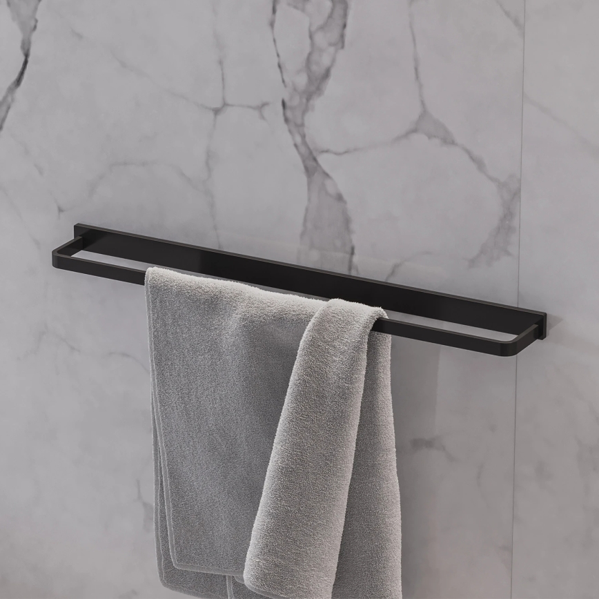 OMNIRES DA70216BL- Sienas dvieļu turētājs DARLING 61 cm daļēji matēts melna