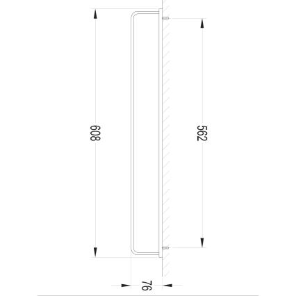 OMNIRES DA70216BL- Sienas dvieļu turētājs DARLING 61 cm daļēji matēts melna