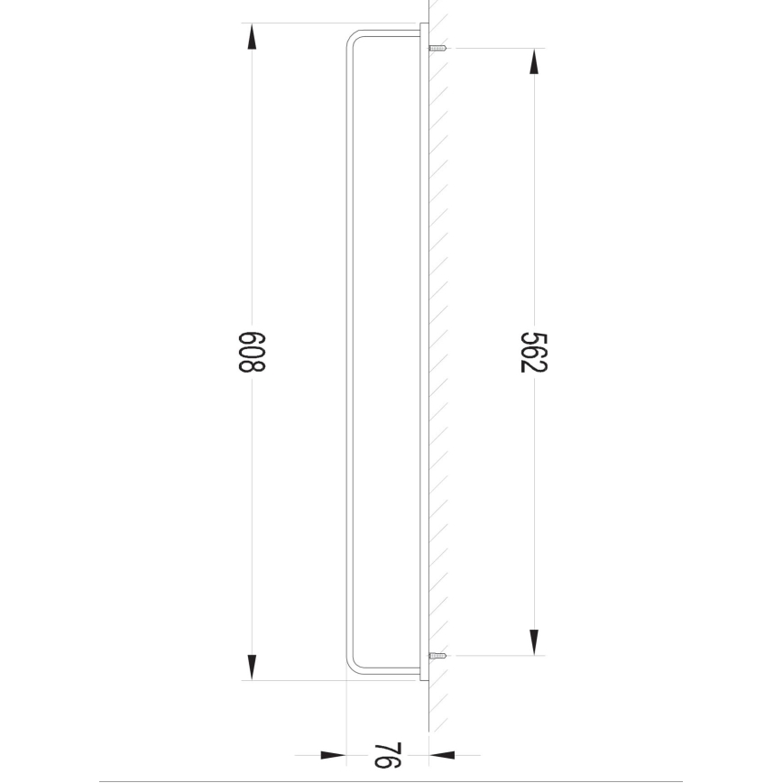 OMNIRES DA70216BL- Sienas dvieļu turētājs DARLING 61 cm daļēji matēts melna