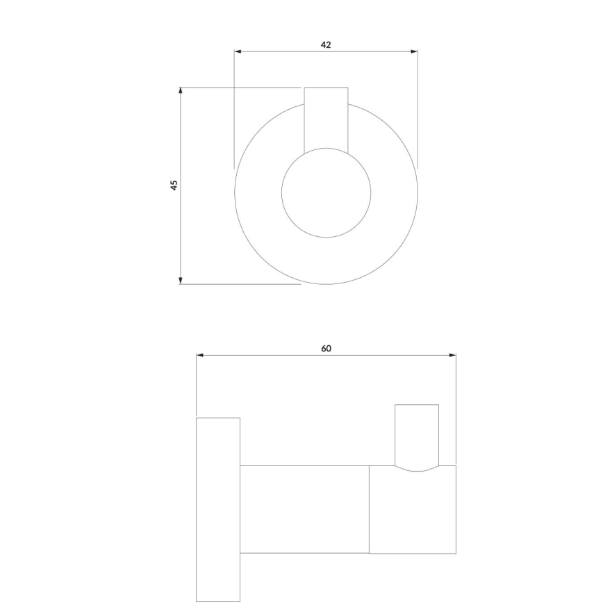 OMNIRES MP60110BL - Sienas āķis MODERN PROJECT matēts melna