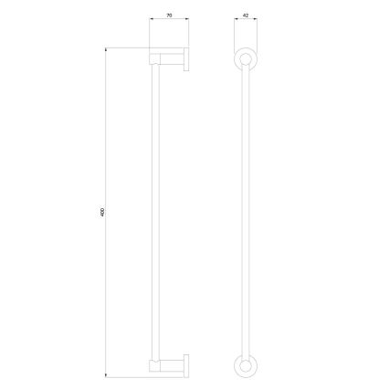 OMNIRES MP60214BL - Sienas dvieļu turētājs MODERN PROJECT 40 cm matēts melna