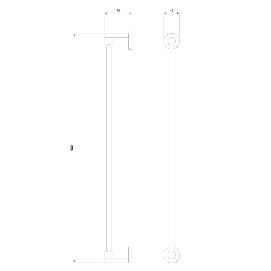 OMNIRES MP60214BL - Sienas dvieļu turētājs MODERN PROJECT 40 cm matēts melna