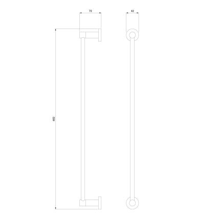 OMNIRES MP60216GR - Sienas dvieļu turētājs MODERN PROJECT 60 cm grafīta