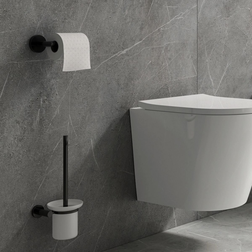 OMNIRES MP60510BL - Tualetes papīra turētājs MODERN PROJECT matēts melna