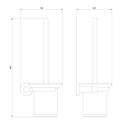 OMNIRES MP60620CR - Pie sienas stiprināma tualetes birste MODERN PROJECT spīdīgi hromēts
