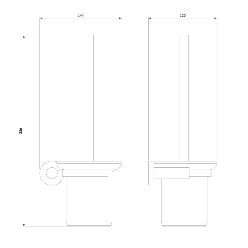 OMNIRES MP60620CR - Pie sienas stiprināma tualetes birste MODERN PROJECT spīdīgi hromēts