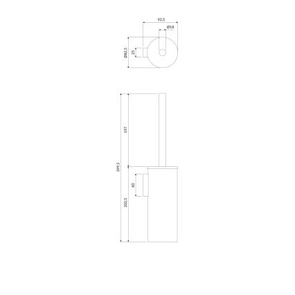 OMNIRES MP60621BL - Pie sienas stiprināma tualetes birste MODERN PROJECT matēts melna