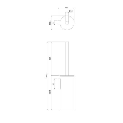 OMNIRES MP60621CR - Pie sienas stiprināma tualetes birste MODERN PROJECT spīdīgi hromēts