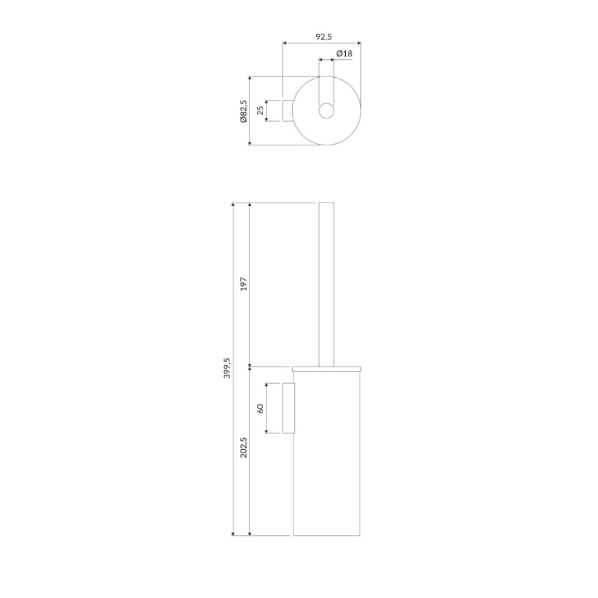 OMNIRES MP60621CR - Pie sienas stiprināma tualetes birste MODERN PROJECT spīdīgi hromēts