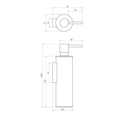 OMNIRES MP60721BL - Sienas ziepju dozators MODERN PROJECT 150 ml matēts melna