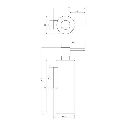 OMNIRES MP60721CR - Sienas ziepju dozators MODERN PROJECT 150 ml spīdīgi hromēts