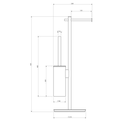 OMNIRES MP60810CR - Tualetes papīra un tualetes birstes turētājs MODERN PROJECT spīdīgi hromēts