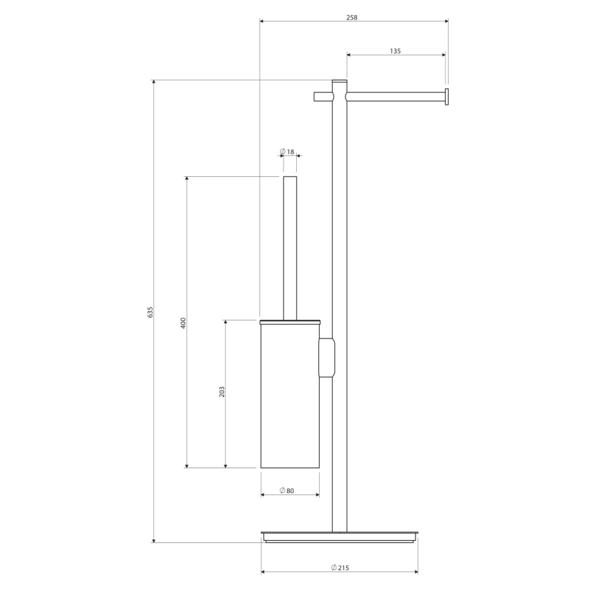 OMNIRES MP60810CR - Tualetes papīra un tualetes birstes turētājs MODERN PROJECT spīdīgi hromēts