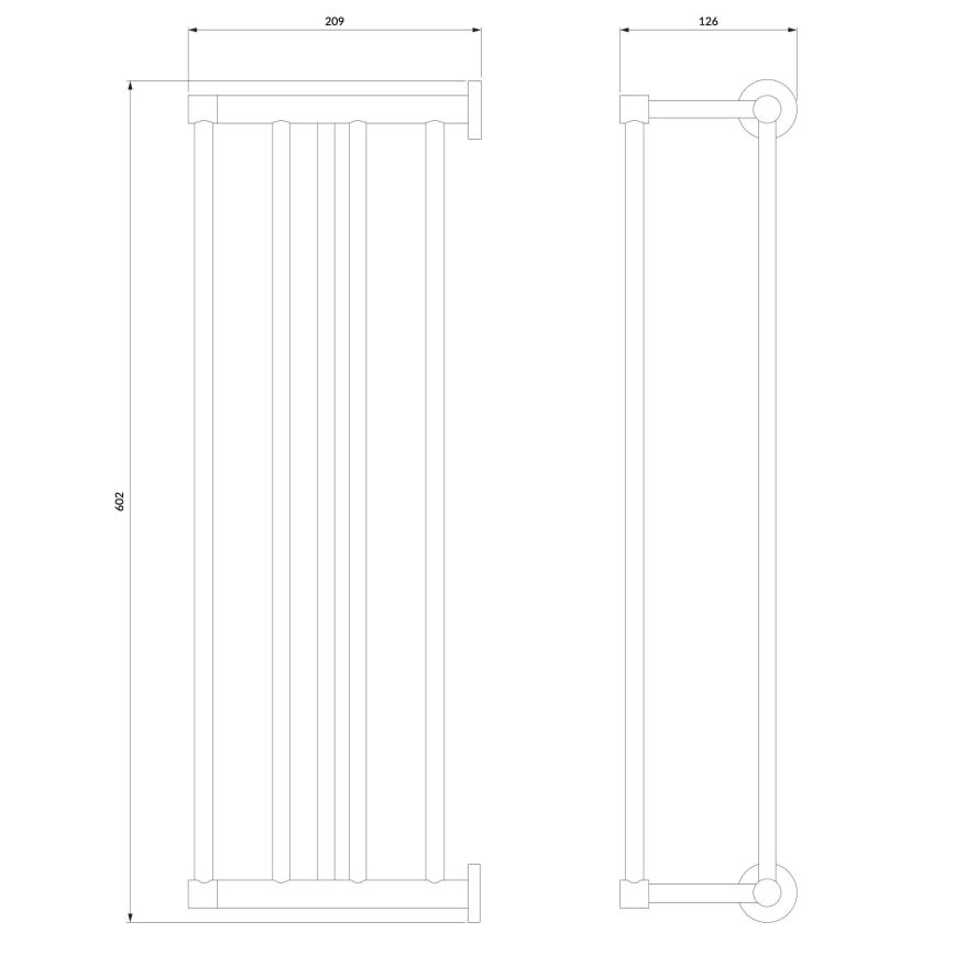 OMNIRES MP60920CR - Sienas dvieļu turētājs MODERN PROJECT 60 cm spīdīgi hromēts