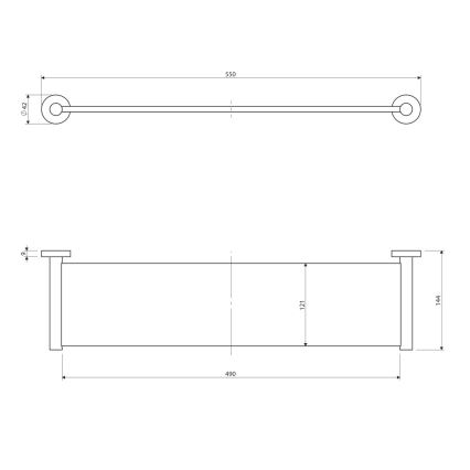OMNIRES MP60930CR - Sienas plaukts MODERN PROJECT 55 cm spīdīgi hromēts