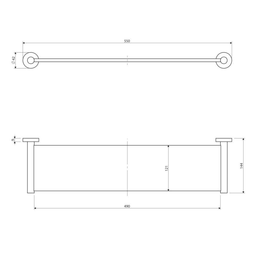 OMNIRES MP60930CR - Sienas plaukts MODERN PROJECT 55 cm spīdīgi hromēts