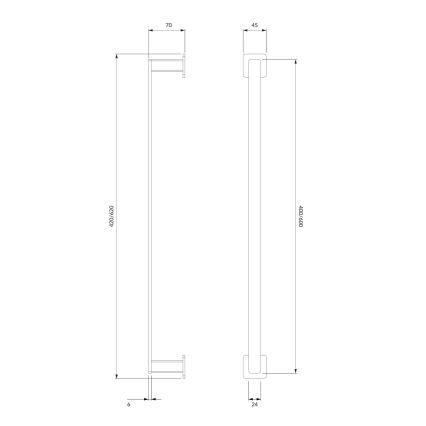 OMNIRES NL80214CR - Sienas dvieļu turētājs NELSON 42 cm spīdīgi hromēts