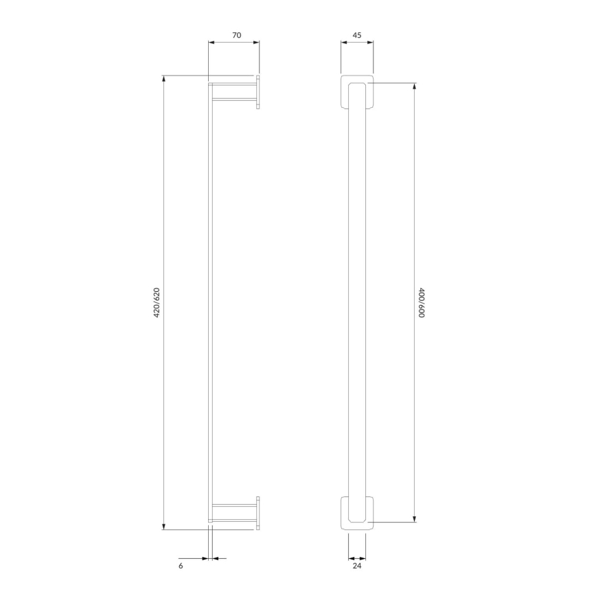 OMNIRES NL80214CR - Sienas dvieļu turētājs NELSON 42 cm spīdīgi hromēts