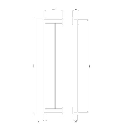 OMNIRES NL80226CR - Sienas dvieļu turētājs NELSON 62 cm spīdīgi hromēts