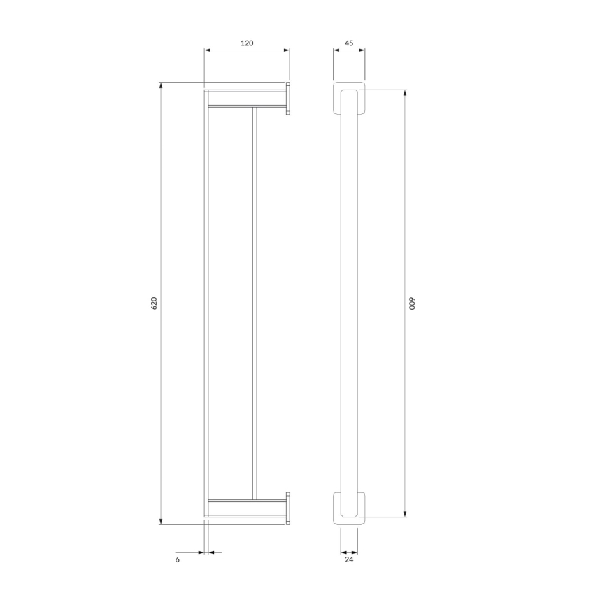 OMNIRES NL80226CR - Sienas dvieļu turētājs NELSON 62 cm spīdīgi hromēts