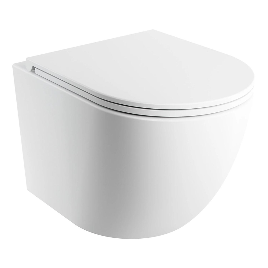 OMNIRES OTTAWASPXMWBM - Sienas montējams WC ar SoftClose tualetes sēdekli OTTAWA, keramika / matēta balta