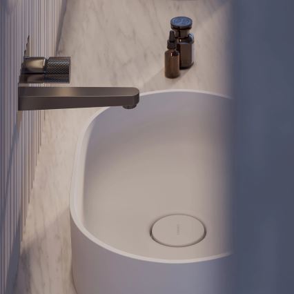 OMNIRES OVOUNBM - Uz virsmas uzstādāma izlietne OVO 55x36 cm, dolomīts/matēta balta