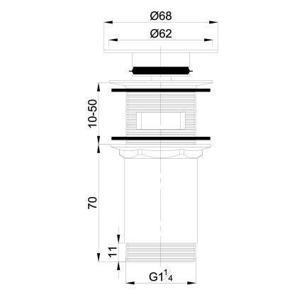 OMNIRES P706CR - Izlietnes noteka CLICK-CLACK d. 6,8 cm spīdīgi hromēts