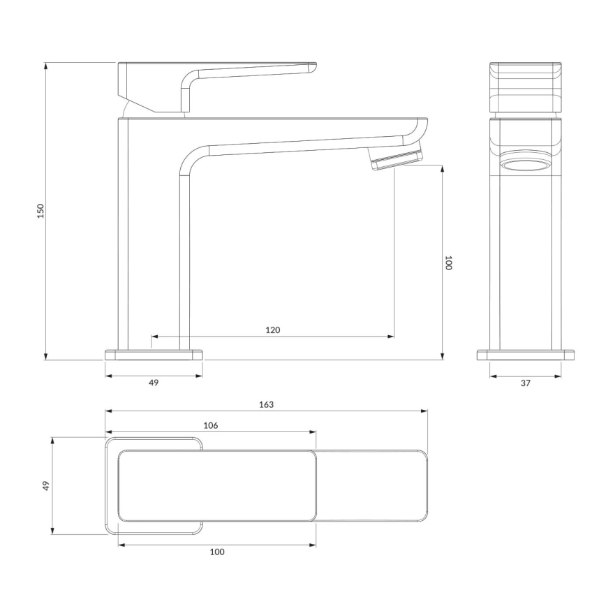 OMNIRES PM7410BL - Izlietnes krāns PARMA 15 cm matēts melna