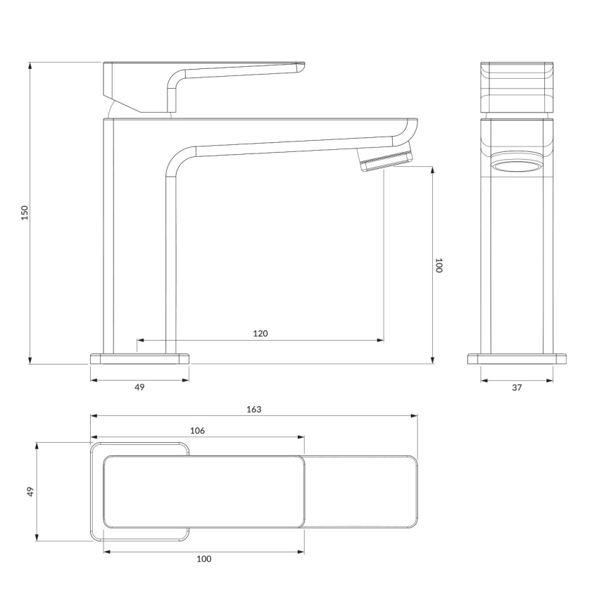 OMNIRES PM7410CRB - Izlietnes jaucējkrāns PARMA 15 cm spīdīgs hroms/balts