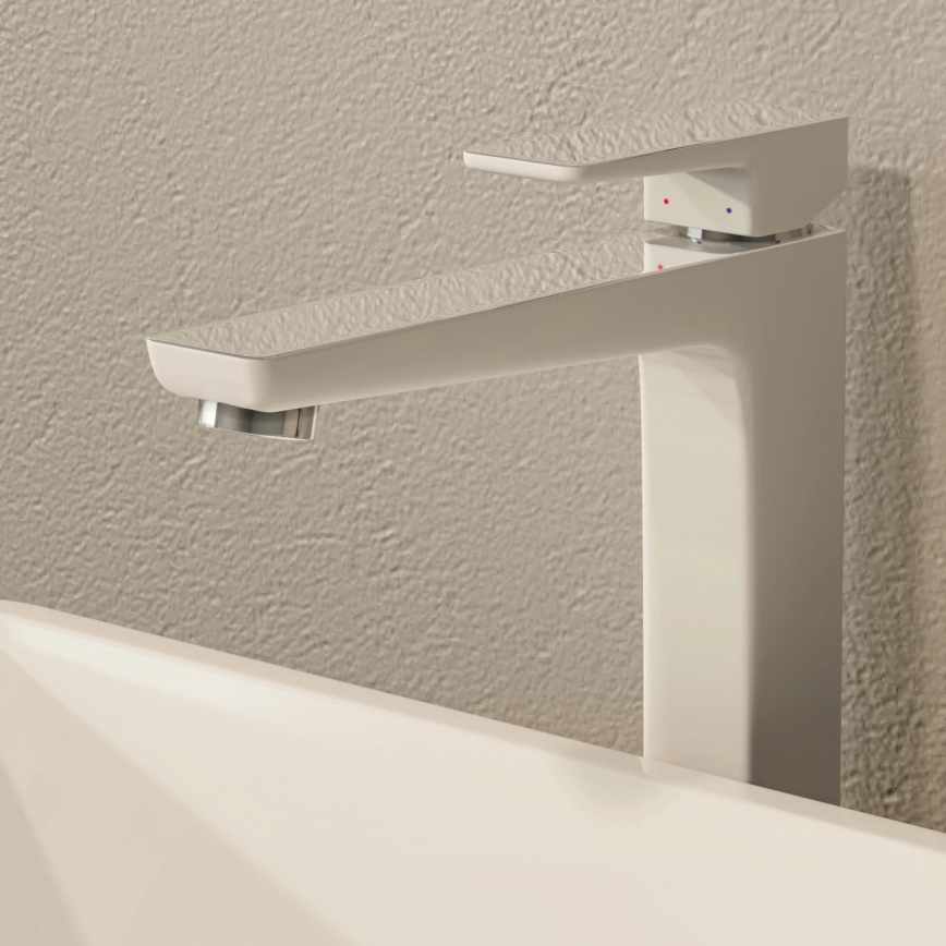 OMNIRES PM7412CRB - Izlietnes krāns PARMA 27,3 cm spīdīgi hromēts/balta