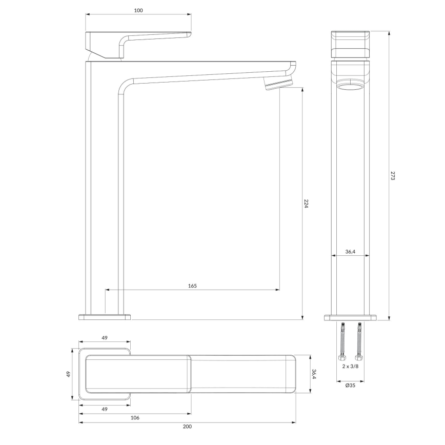 OMNIRES PM7412CRB - Izlietnes krāns PARMA 27,3 cm spīdīgi hromēts/balta