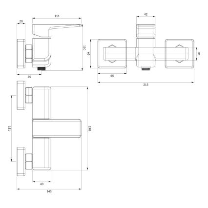 OMNIRES PM7440CR - Dušas ūdens krāns PARMA spīdīgi hromēts