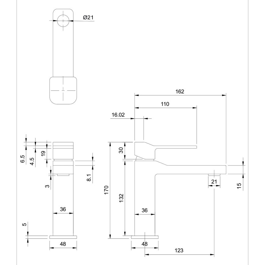 OMNIRES SL7710CR - Izlietnes krāns SLIDE 17 cm spīdīgi hromēts