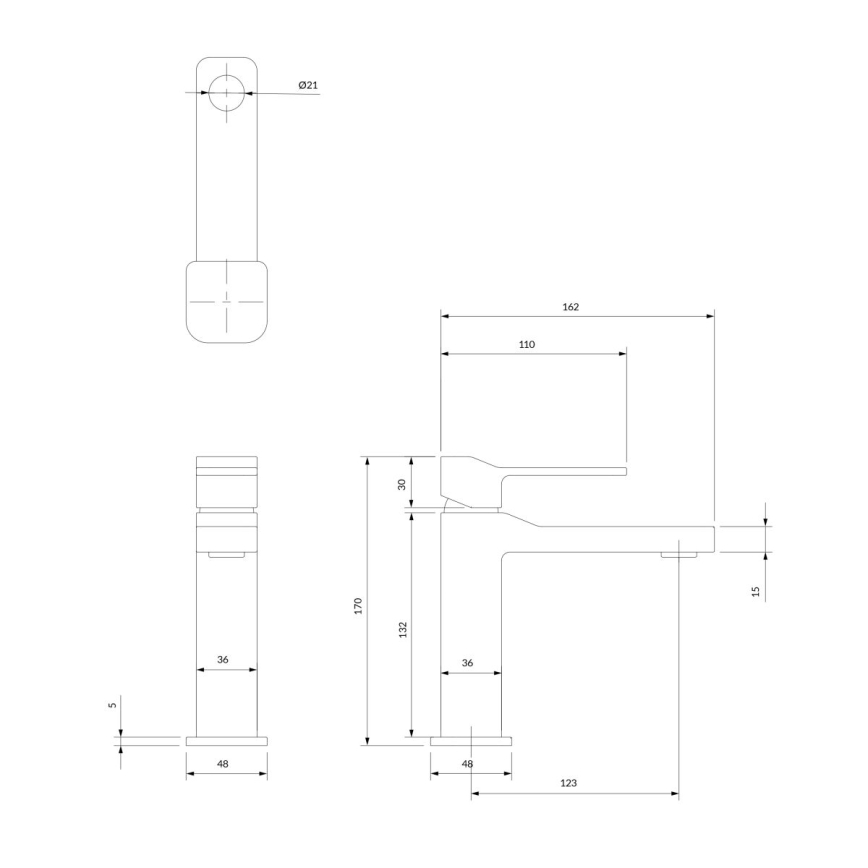 OMNIRES SL7710GR - Izlietnes krāns SLIDE 17 cm matēts grafīta
