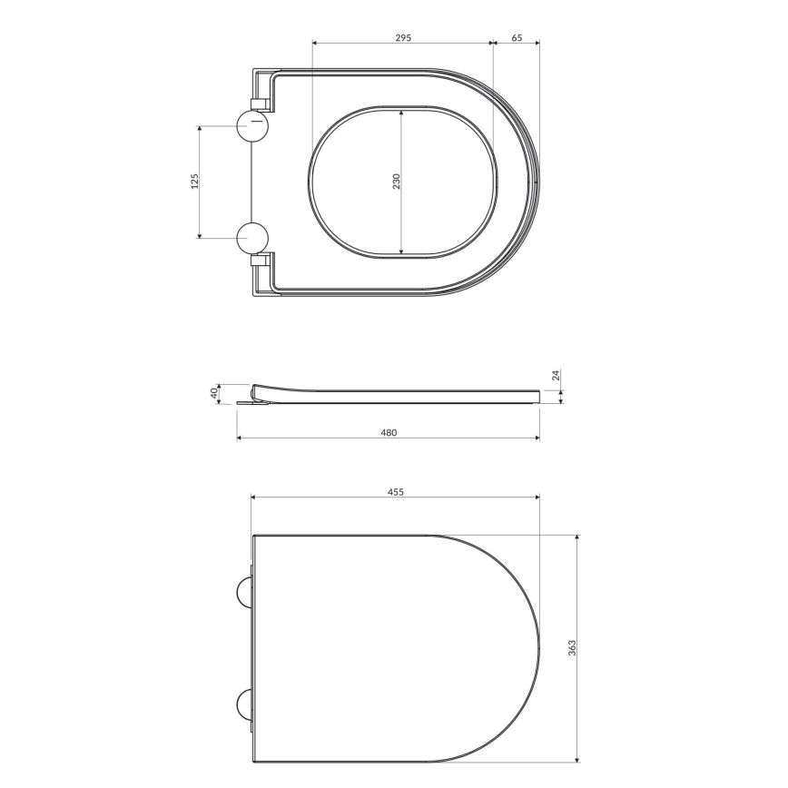 OMNIRES TAMPADEBP - Tualetes poda vāks SoftClose TAMPA duroplast/spīdīgi balta
