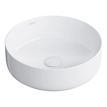 OMNIRES TULSA355BP - Virsmas uzstādāma izlietne TULSA Ø 36 cm keramika/glancēta balta