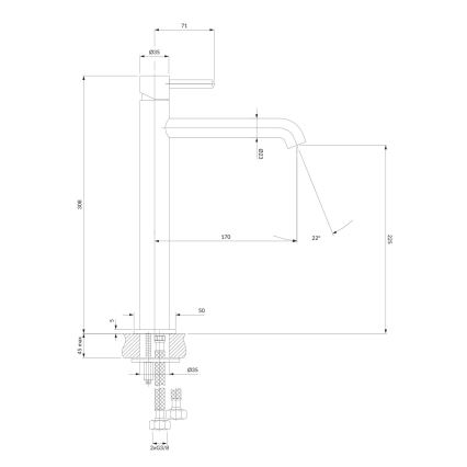 OMNIRES Y1212CR - Izlietnes krāns Y 30,8 cm spīdīgi hromēts