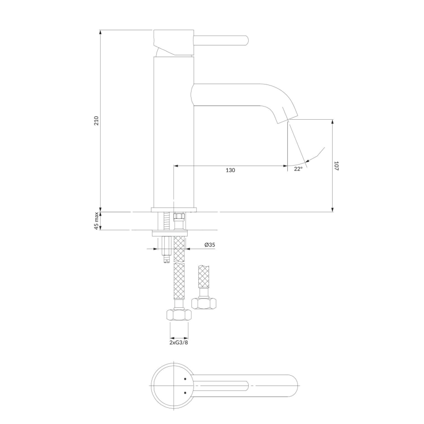 OMNIRES Y1213MAXCR - Izlietnes krāns Y 21 cm spīdīgi hromēts