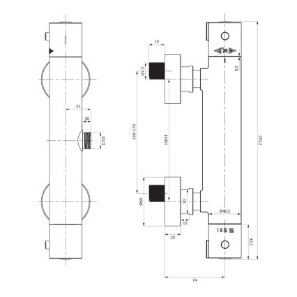 OMNIRES Y1246XCR - Termostata dušas krāns Y spīdīgi hromēts