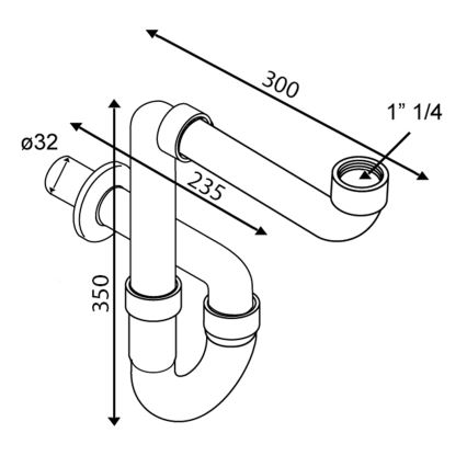 Omp tea - izlietnes sifons spīdīgā hroma apdarē