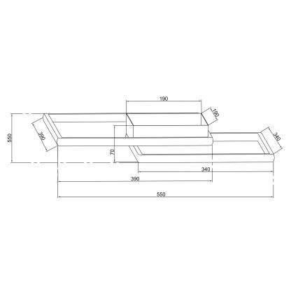 Ondaluce - aptumšojama LED griestu lampa DOWEL LED/46W/230V 55x55 cm sudraba krāsā