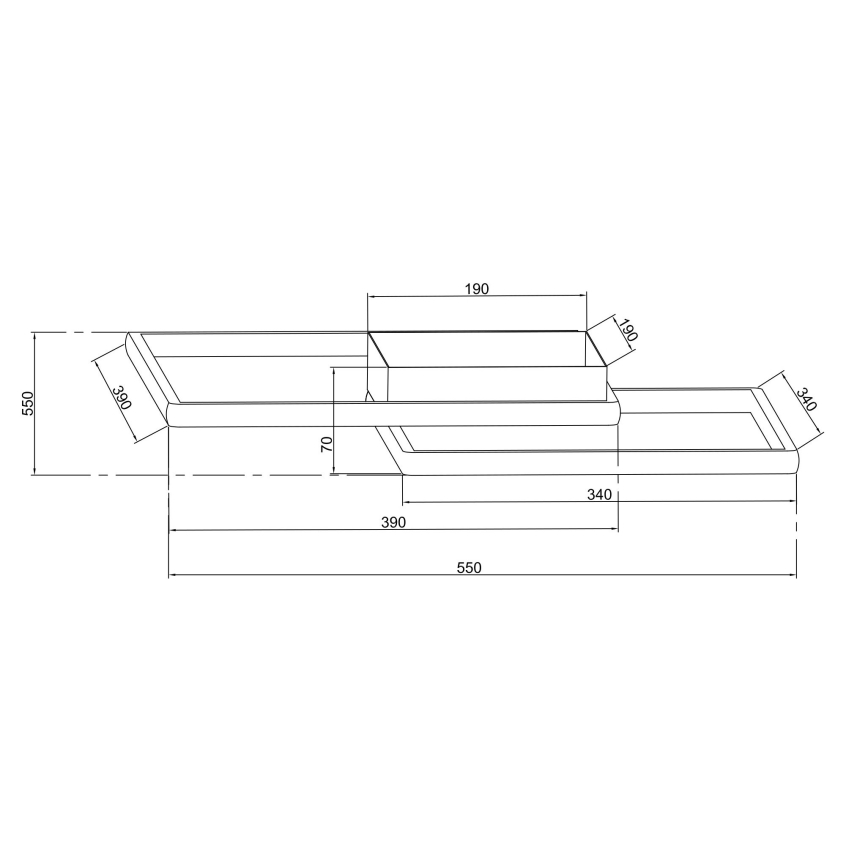 Ondaluce - aptumšojama LED griestu lampa DOWEL LED/46W/230V 55x55 cm sudraba krāsā